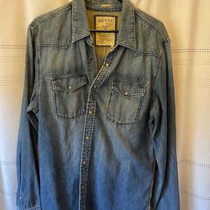 GUESS Denim Button-Up Shirt - Men’s